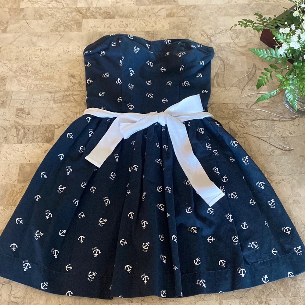 A&F strapless anchor print dress